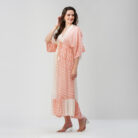 Printed Kaftan dress Pastel Peach (4)