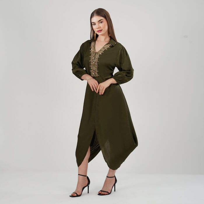 Asymmetrical midi dress Olice (4)