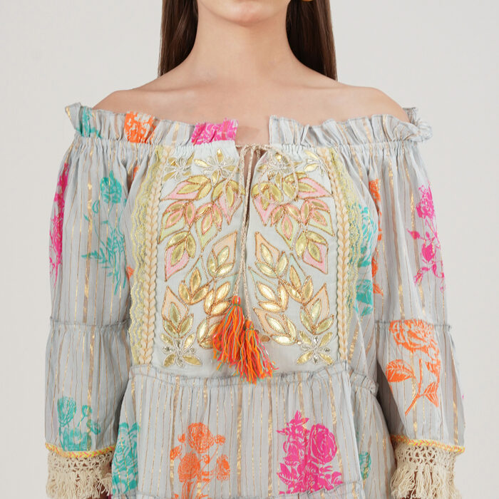 Off Shoulder Dress sky blue (6)